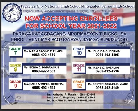 SSLG Tagaytay City National High School .